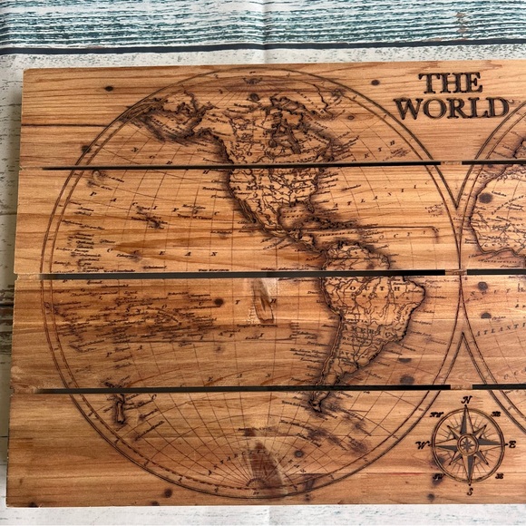 Wooden World Map Wall Art - Picture 3 of 16